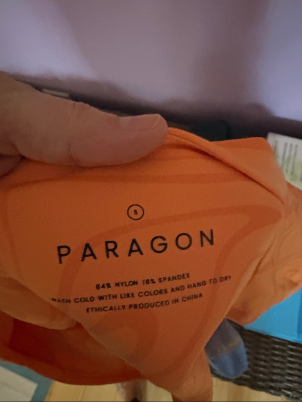 PARAGON Coral Orange Marble Wrap Sports Bra and Sculptseam Plus legging set - Picture 11 of 11